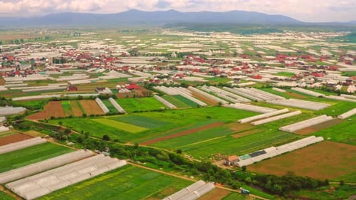 Aerial View on Hothouse Countryside