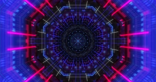 Fliegend über abstrakten Bewegungshintergrund, eine futuristische Leiterplattenschleife