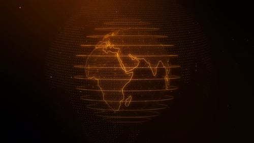 Futuristic Digital Earth Globe Rotation with Global Network Connections