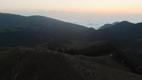 People In Bakhmaro Sunset Viewpoint