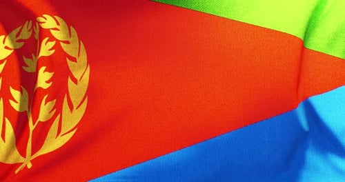 Eritrea National Flag Realistic Waving Loop