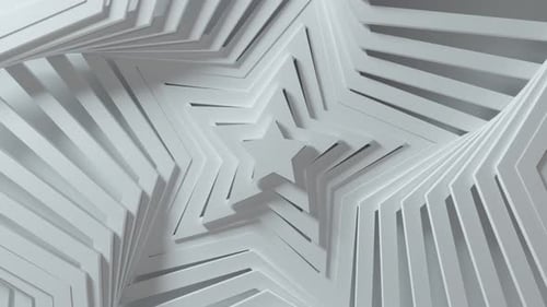 Abstract Geometric White Star Rotation Loop Background Animation