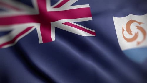 Anguilla National Flag Waving Seamless Loop