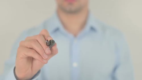 Man Writing Usability on Clear Surface