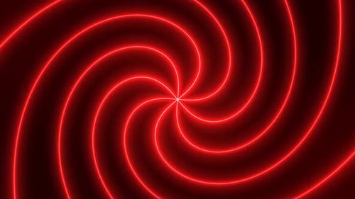 Hypnotic Red Neon Spiral Tunnel Rotating Seamless Loop