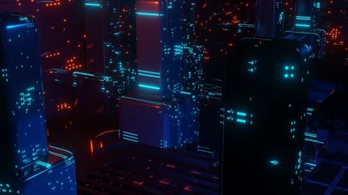 3D-Render-Gaming-Computer im Rechenzentrum oder in einer Bergbaufarm