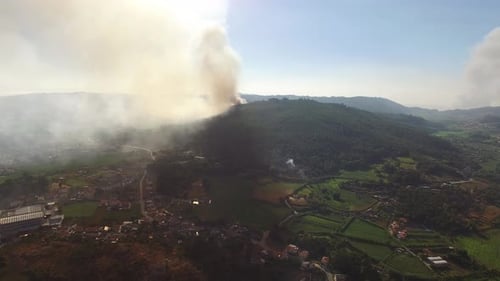Forest Fire in the Mountains
