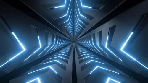 4k Triangle Neon Arrow Tunnel Pack