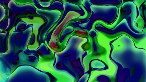 Blau Grün Farbe Öl Flüssigkeit Animierter Hintergrund