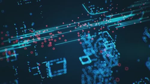 Futuristic Digital Data Stream Network Background Loop