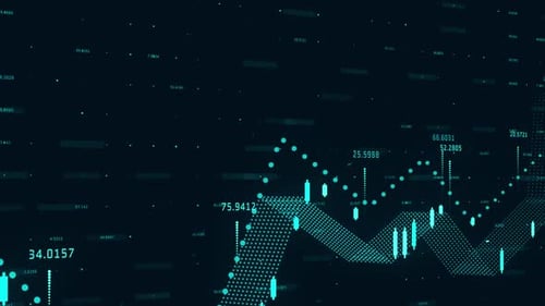 Graph and numbers over World map against black background