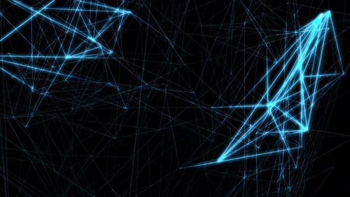 Glowing Blue Abstract Plexus Network Background Loop