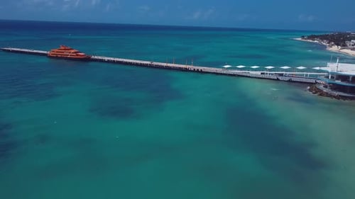 4k 24fps Ferri In Playa Del Carmen With Drone Shoot