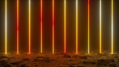 Vertikale leuchtende Linien Ultraviolettes Spektrum Orange Neonlichter Lasershow Nachtclub Equalizer