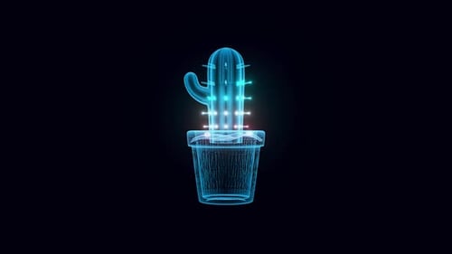 Cactus Hologram Rotating Hd