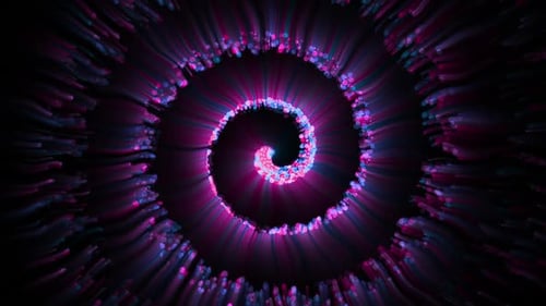 Abstract Glowing Particle Spiral Tunnel Background Animation