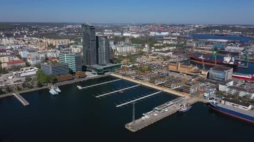 Vue aérienne : La jetée de Gdynia, Pologne