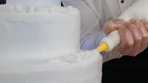 Pastry Chef Makes a Threetier Cake
