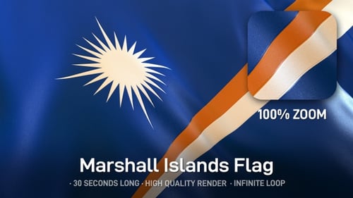 Marshall Islands Flag Waving Loop Background