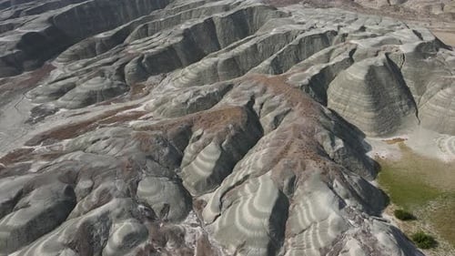 Aerial View of an Arid Ridged Mountain Landscape