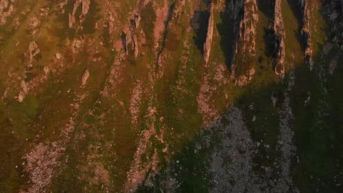 Rocky Cliffs on Mountain Slope Aerial View