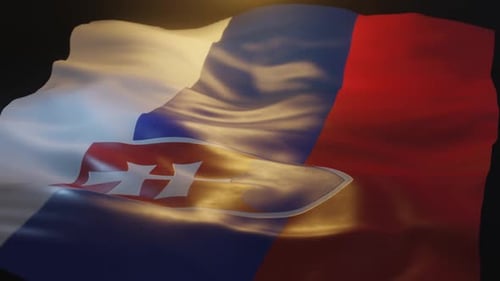 Realistic Slovakia Flag Waving Slowly in the Wind