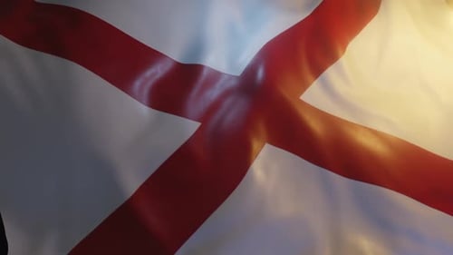 Realistic Waving Alabama State Flag Background Animation