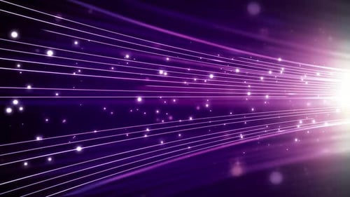 Futuristic Glowing Purple Lines and Particle Tunnel Motion Background