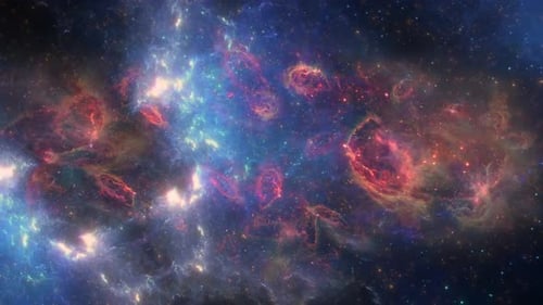 Abstract Cosmic Nebula Background Loop with Twinkling Stars