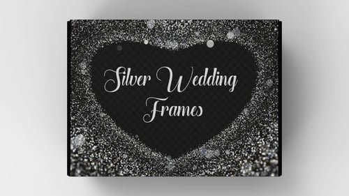 Elegant Silver Glitter Wedding Frames