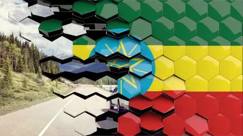 Ethiopia Flag Hexagon Transition - 4K Resolution