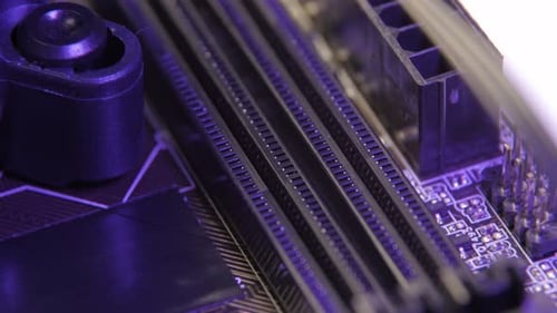 Computer Electronic Motherboard Closeup Elements