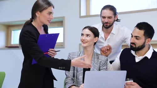 Business Deal. People Shaking Hands On Meeting In Office
