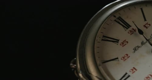 Extreme Close Up of Vintage Pocket Watch