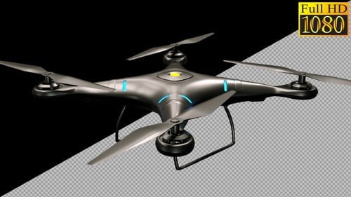 Quadcopter Drone On Alpha Channel Loops V2