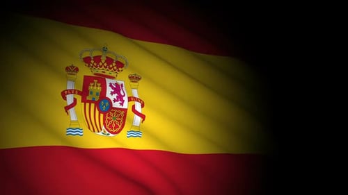 Realistic Waving Spanish Flag Motion Background for Corporate and Travel Videos