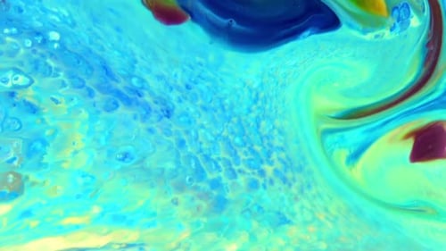 Abstract Swirling Colors of Blue, Green, Yellow, Purple