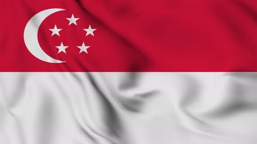 Realistic Waving Flag of Singapore Looping Animation