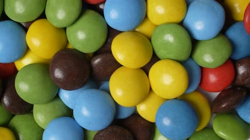 Colorful Chocolate Candies Close Up