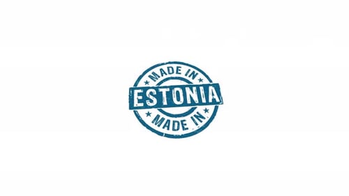Made in Estonia stamp and stamping isolated