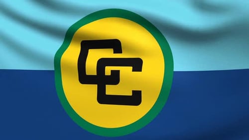 Waving Caribbean Community Flag Loop Animation