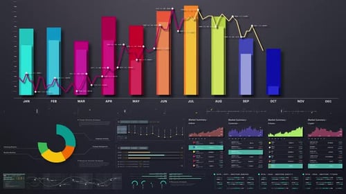 Animated Modern Business Data Visualization Infographic Elements