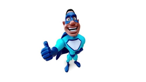 Fun 3D cartoon fun superhero