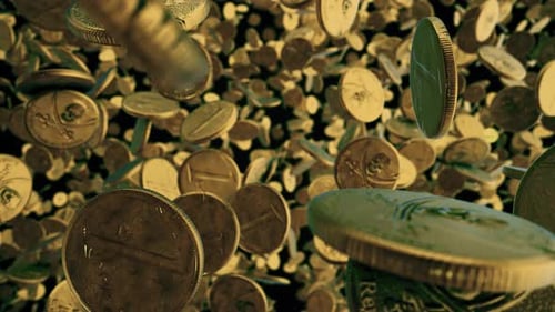 Gold Pirate Coins Rotating In Air 4k