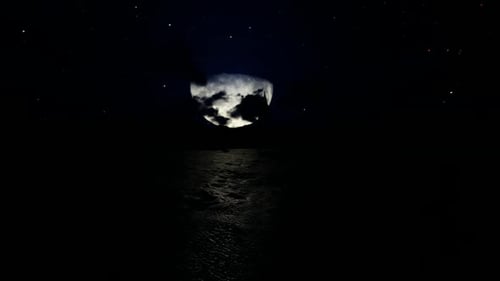 Panorama of the full moon at night
