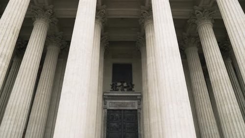 Big carved columns made of white marble