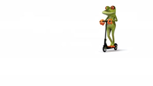 Fun 3D green cartoon frog