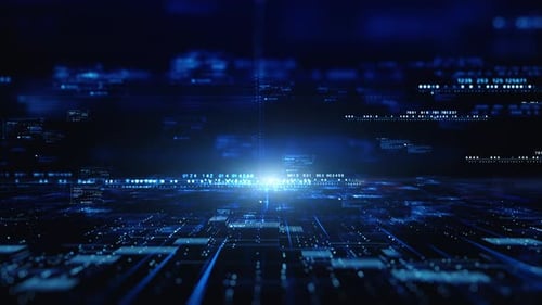 Futuristic Blue Digital Data Stream Technology Background