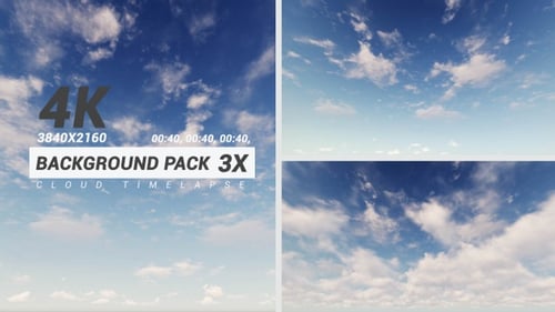 Dynamic Blue Sky Cloud Timelapse Background Video Pack