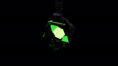 Abstract Glowing Geometric Shape with Dynamic Particle Effect